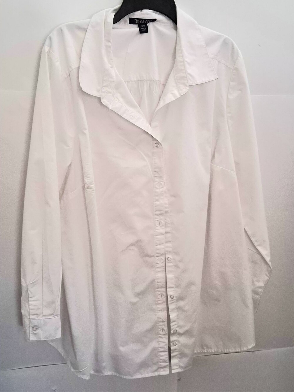 ROAMAN'S White Bussiness Button-Down Shirt Size 26W Fit 3X